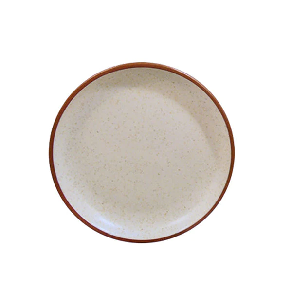 Dinner Plate Set - Set of 4 - Beige with Brown | Della Terra